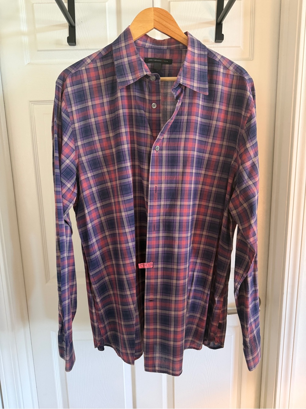 John Varvatos U.S.A. Men's Plaid Button Down Shirt - Size XL
